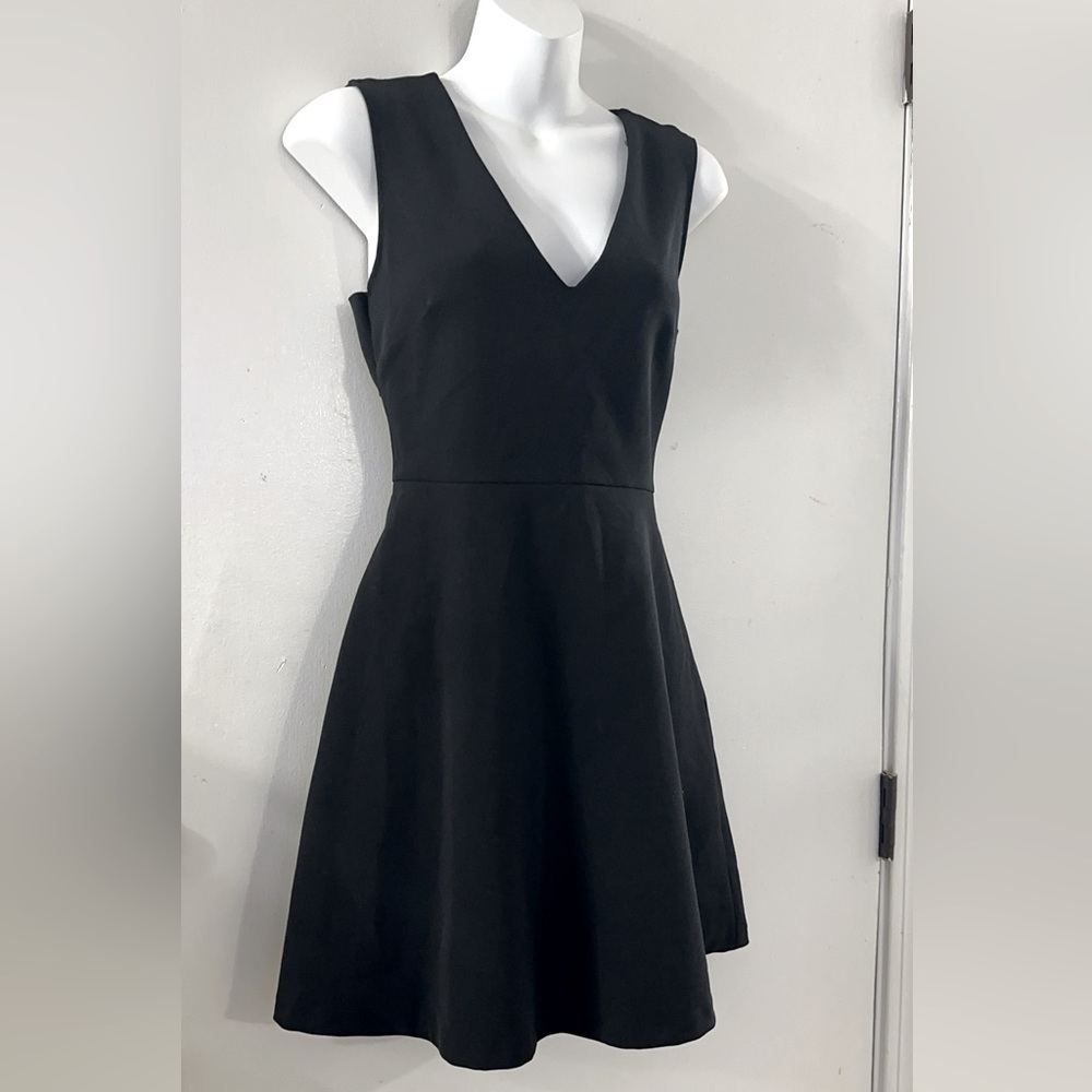 Zara Womens Black Crepe Exposed Back Dress Sz xs
